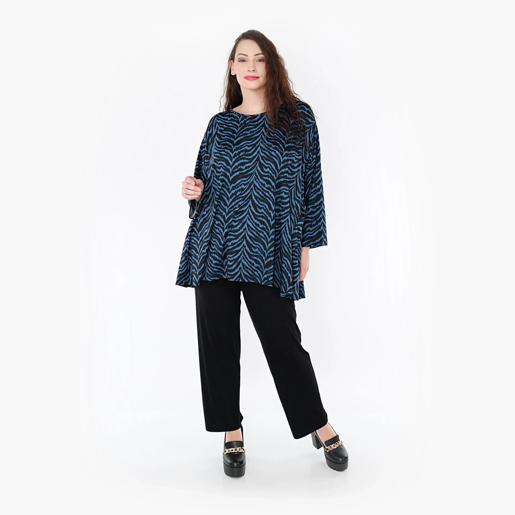 AKH Fashion Shirt 593 Hania, Petrol/Black