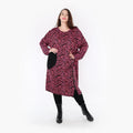 AKH Fashion Kleid 6942 Hania, Fuchsia/Schwarz