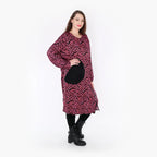 AKH Fashion Kleid 6942 Hania, Fuchsia/Schwarz