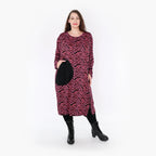 AKH Fashion Kleid 6942 Hania, Fuchsia/Schwarz