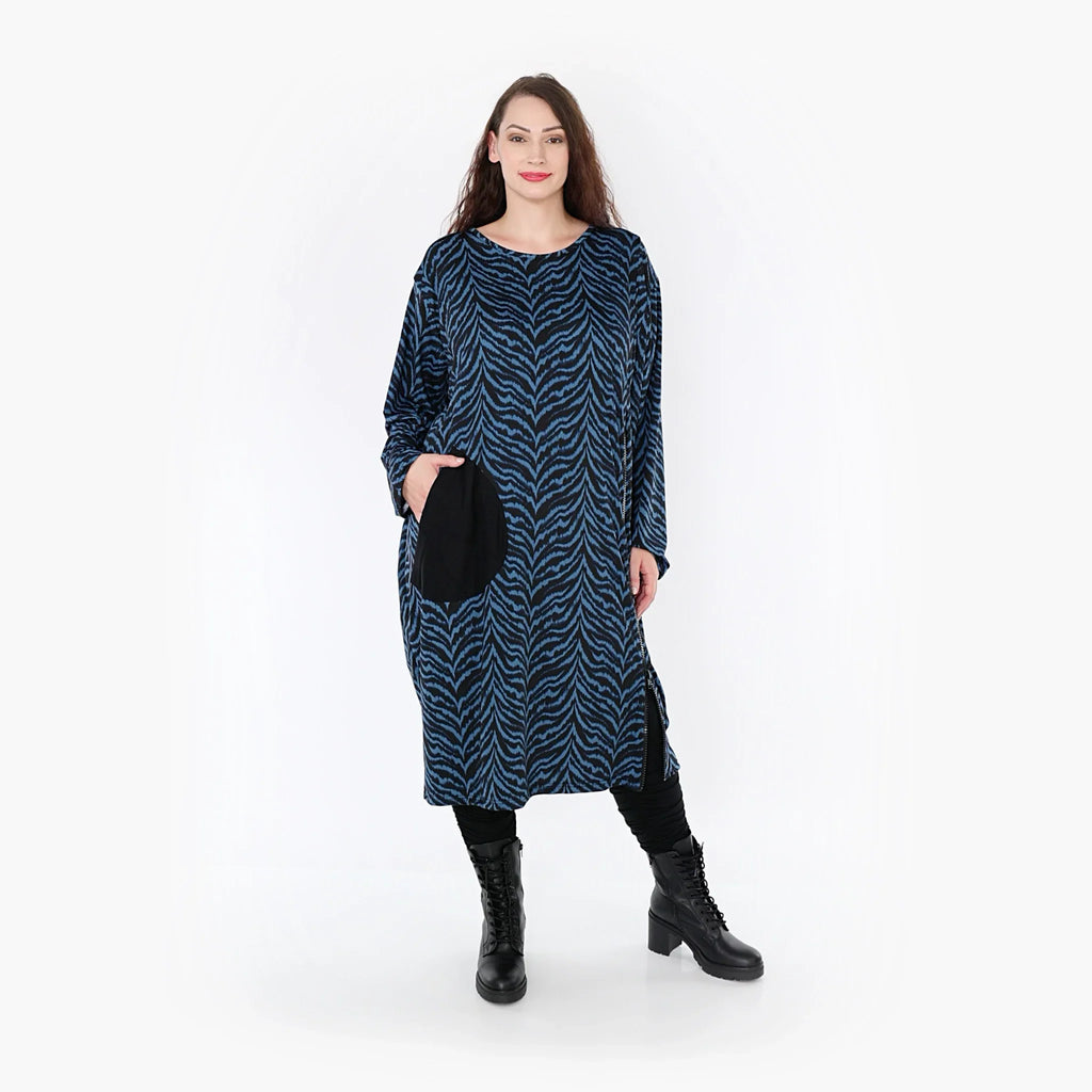 AKH Fashion Dress 6942 Hania, Petrol/Black
