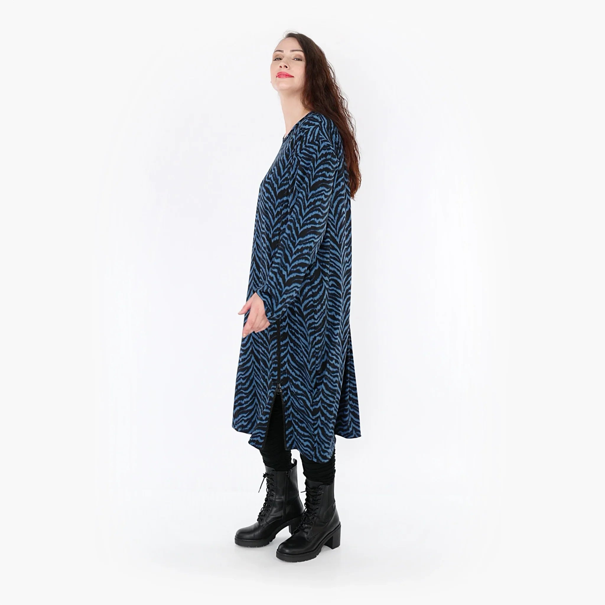 AKH Fashion Dress 6942 Hania, Petrol/Black