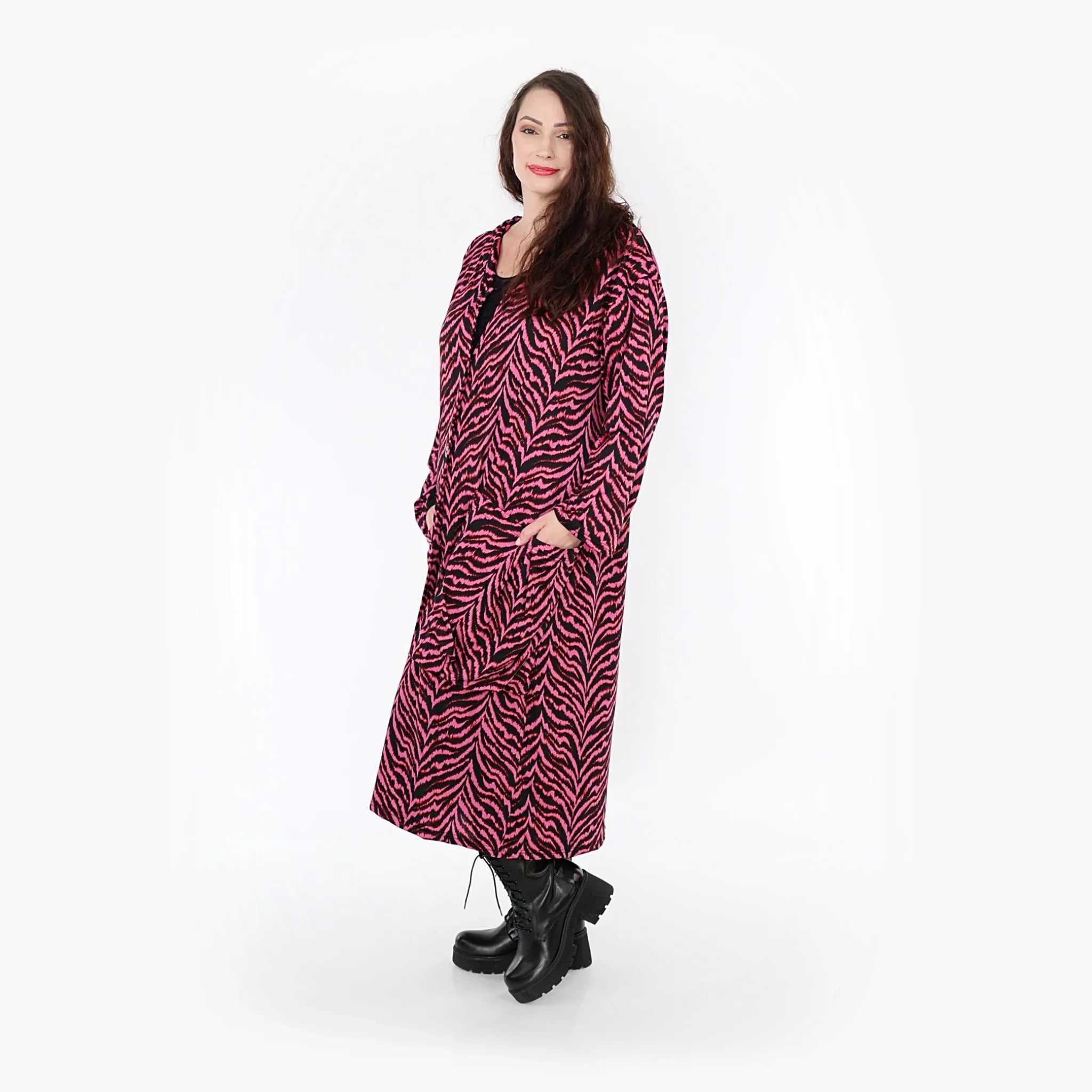 AKH Fashion Mantel 6976 Hania, Fuchsia/Schwarz