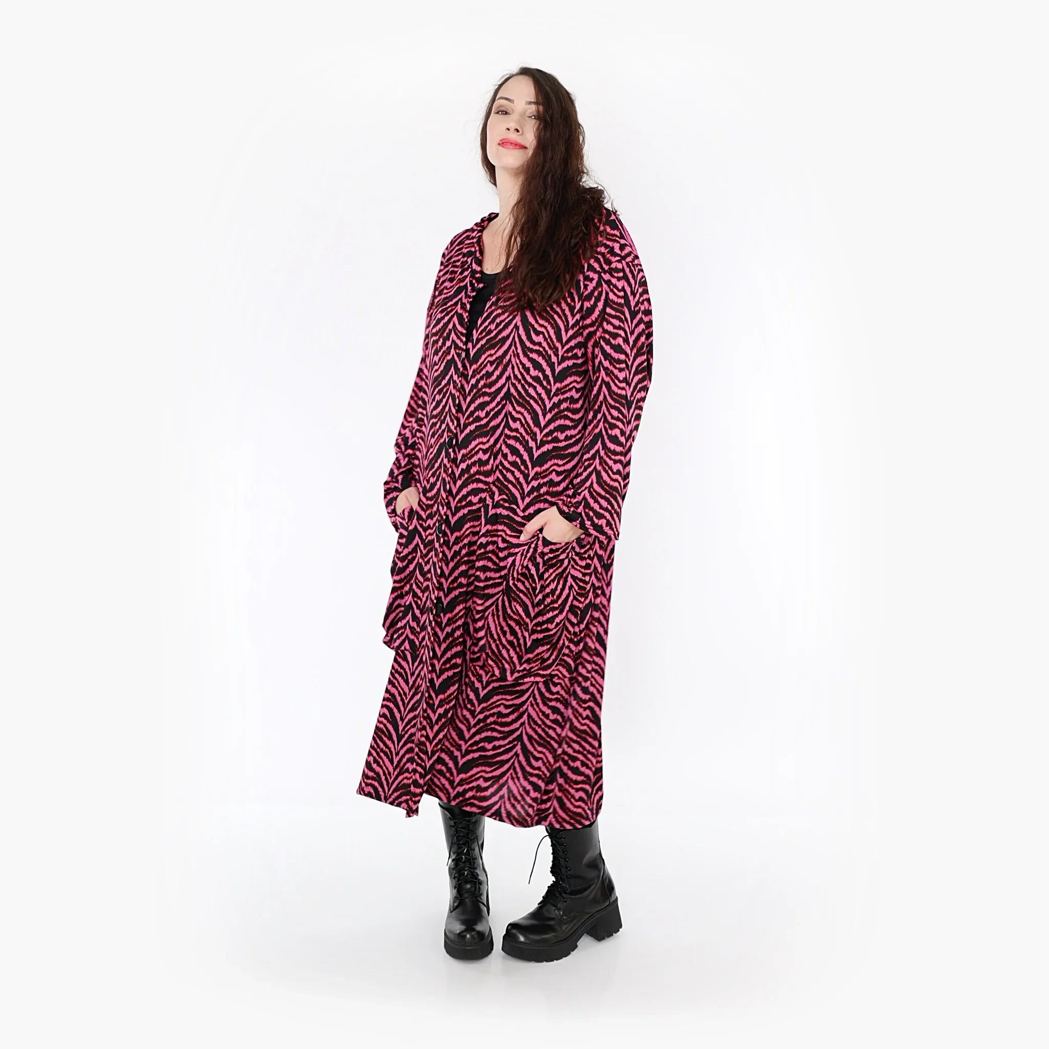 AKH Fashion Mantel 6976 Hania, Fuchsia/Schwarz