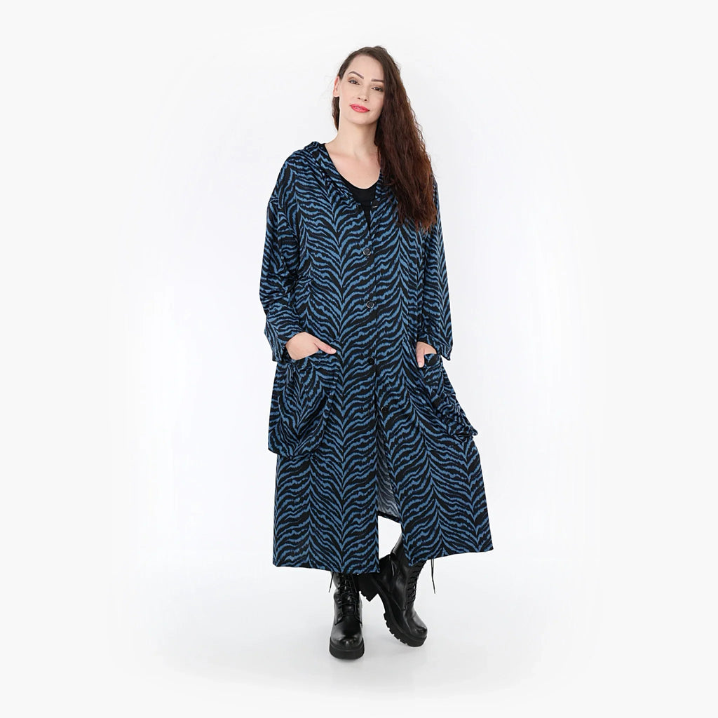 AKH Fashion Mantel 6976 Hania, Petrol/Schwarz