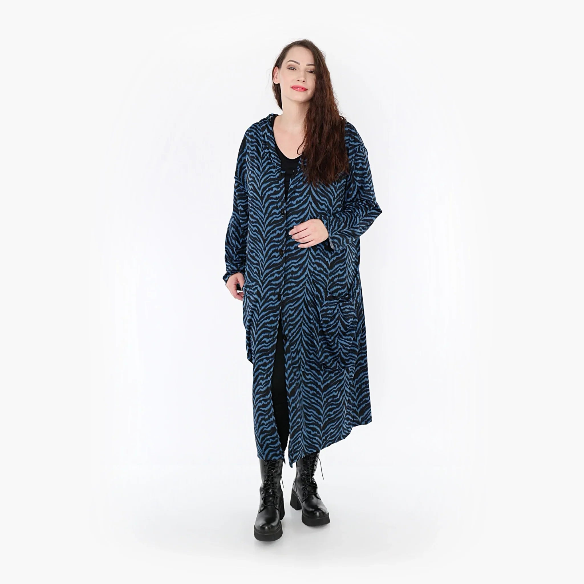 AKH Fashion Mantel 6976 Hania, Petrol/Schwarz