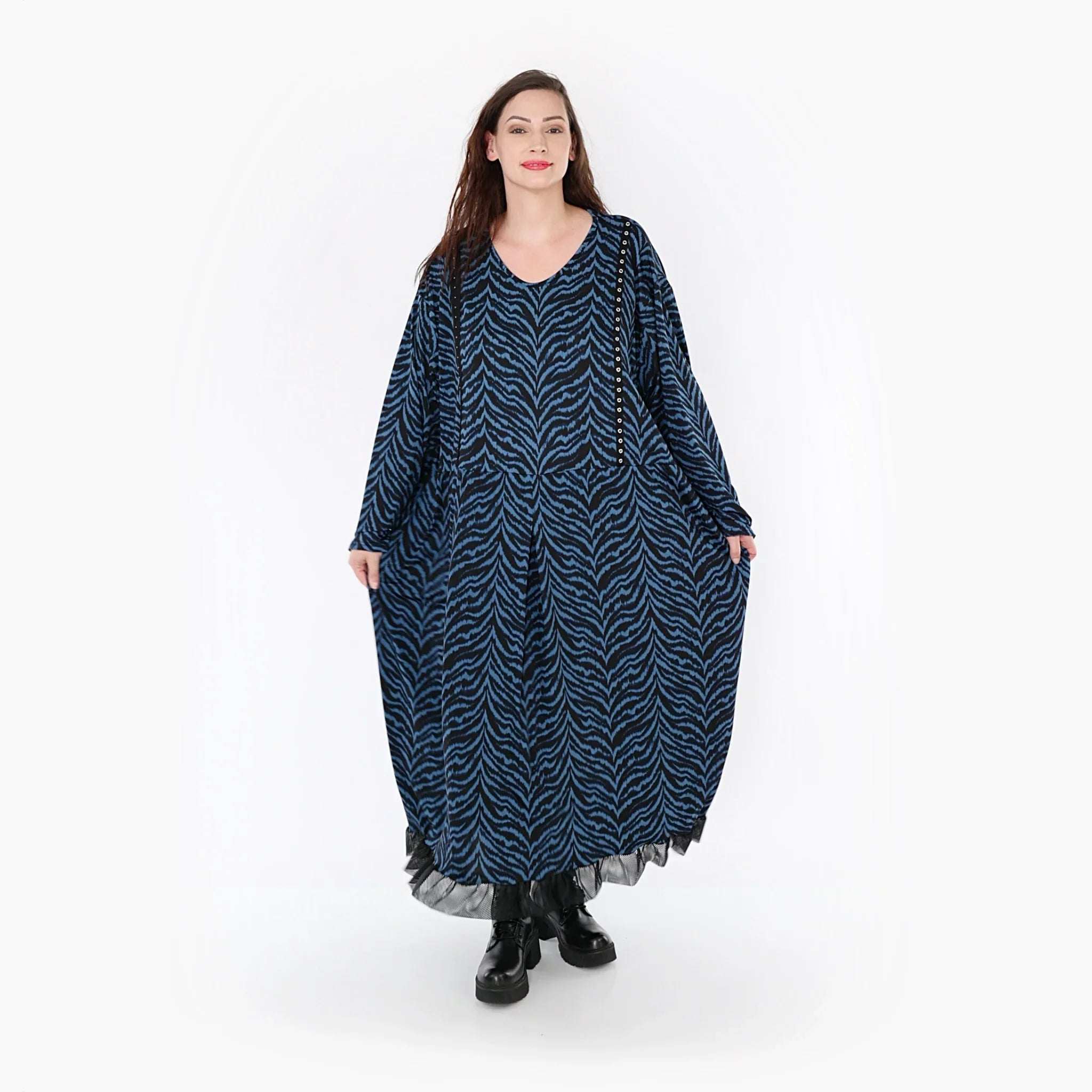 AKH Fashion Kleid 6984 Hania, Petrol/Schwarz