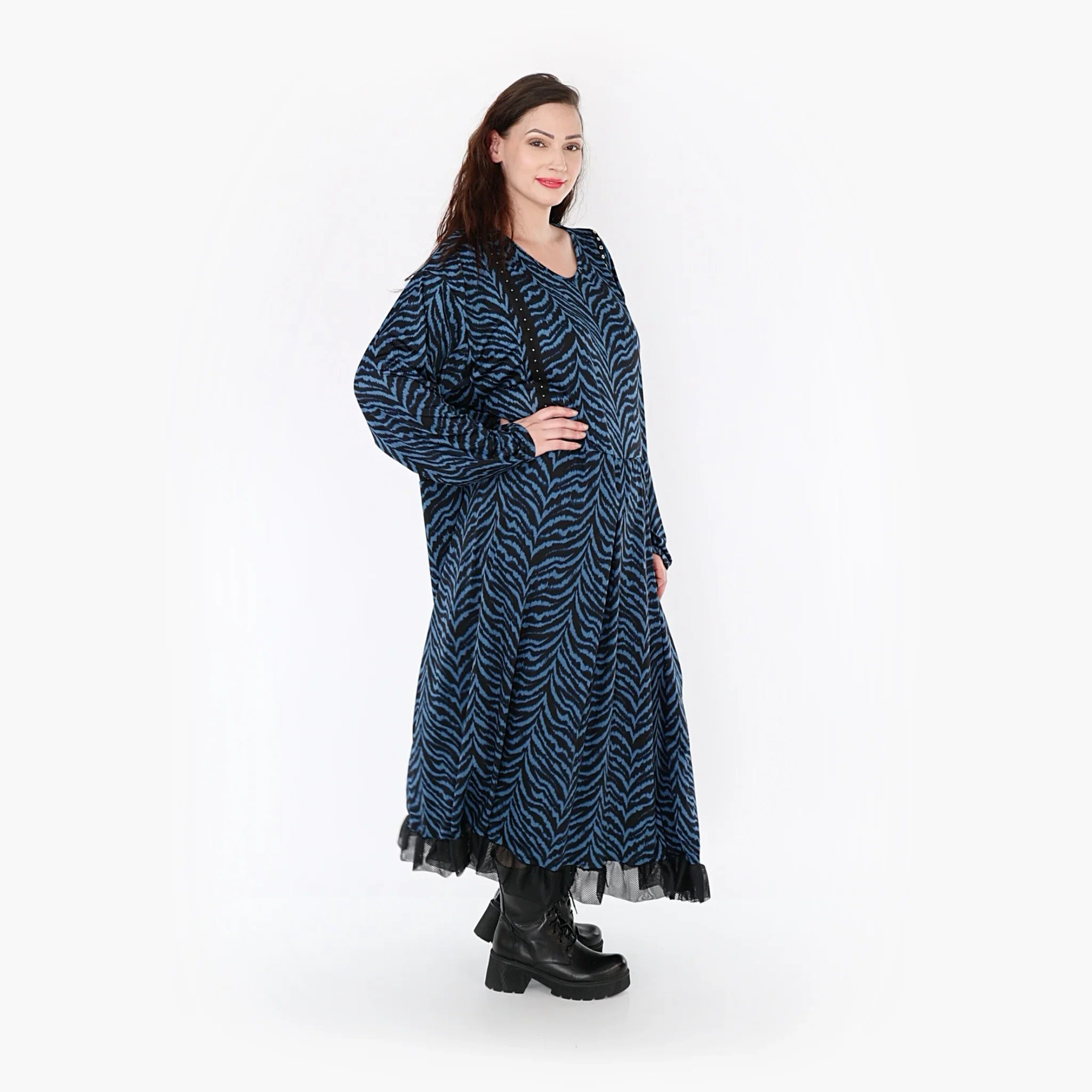 AKH Fashion Kleid 6984 Hania, Petrol/Schwarz