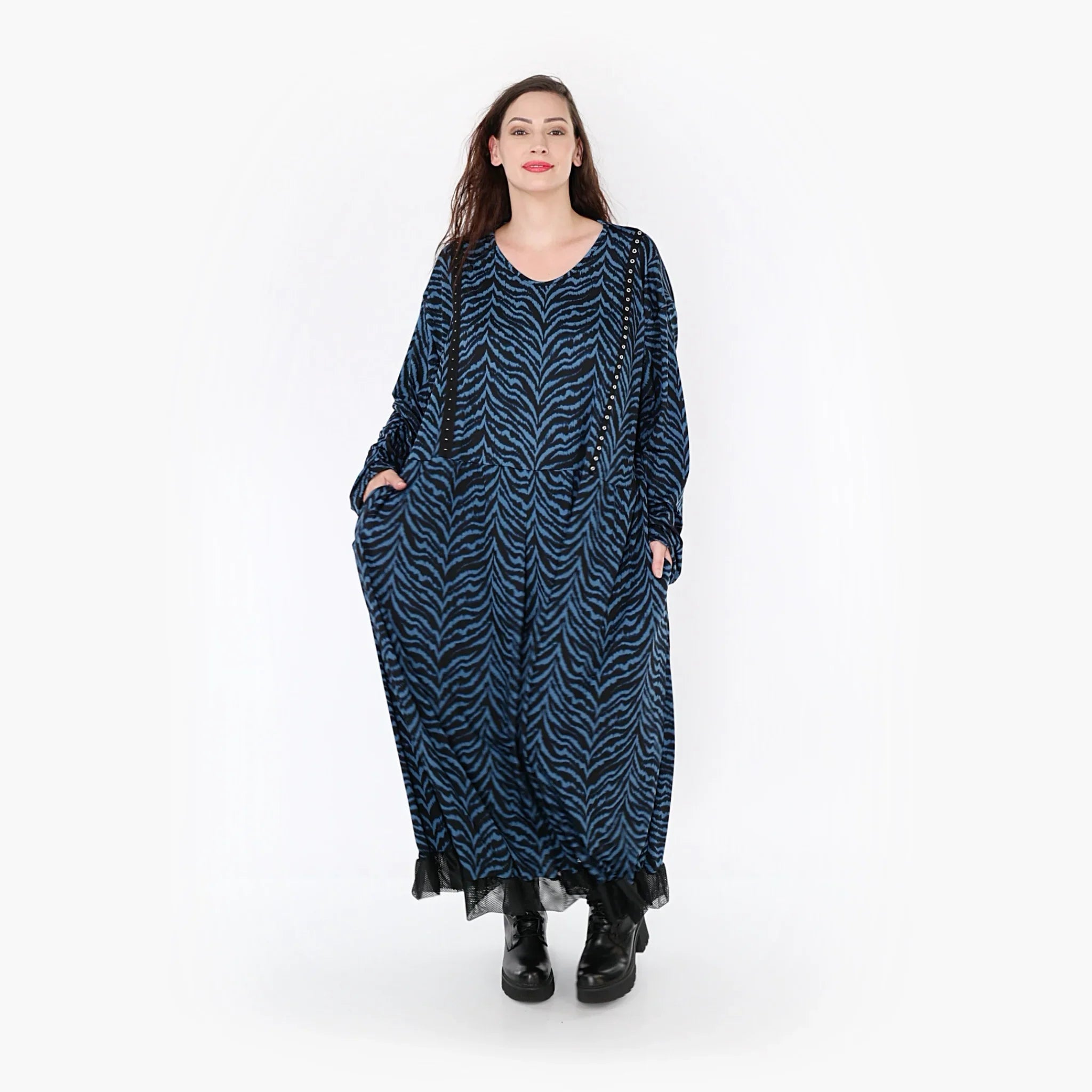 AKH Fashion Kleid 6984 Hania, Petrol/Schwarz