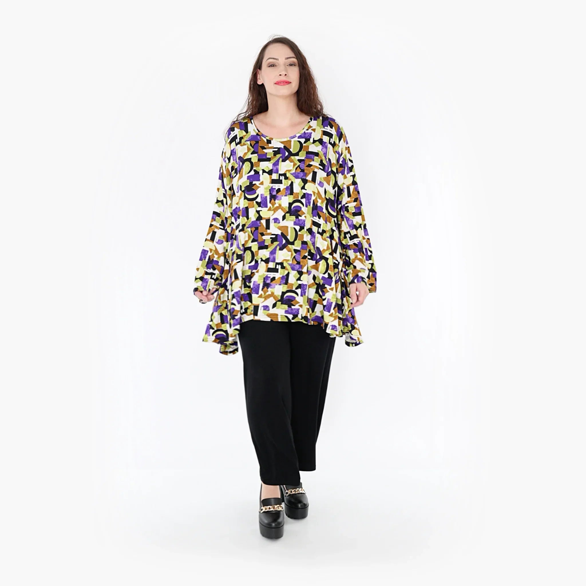 AKH Fashion Shirt 593 Adna, Violett/Lime/Schwarz