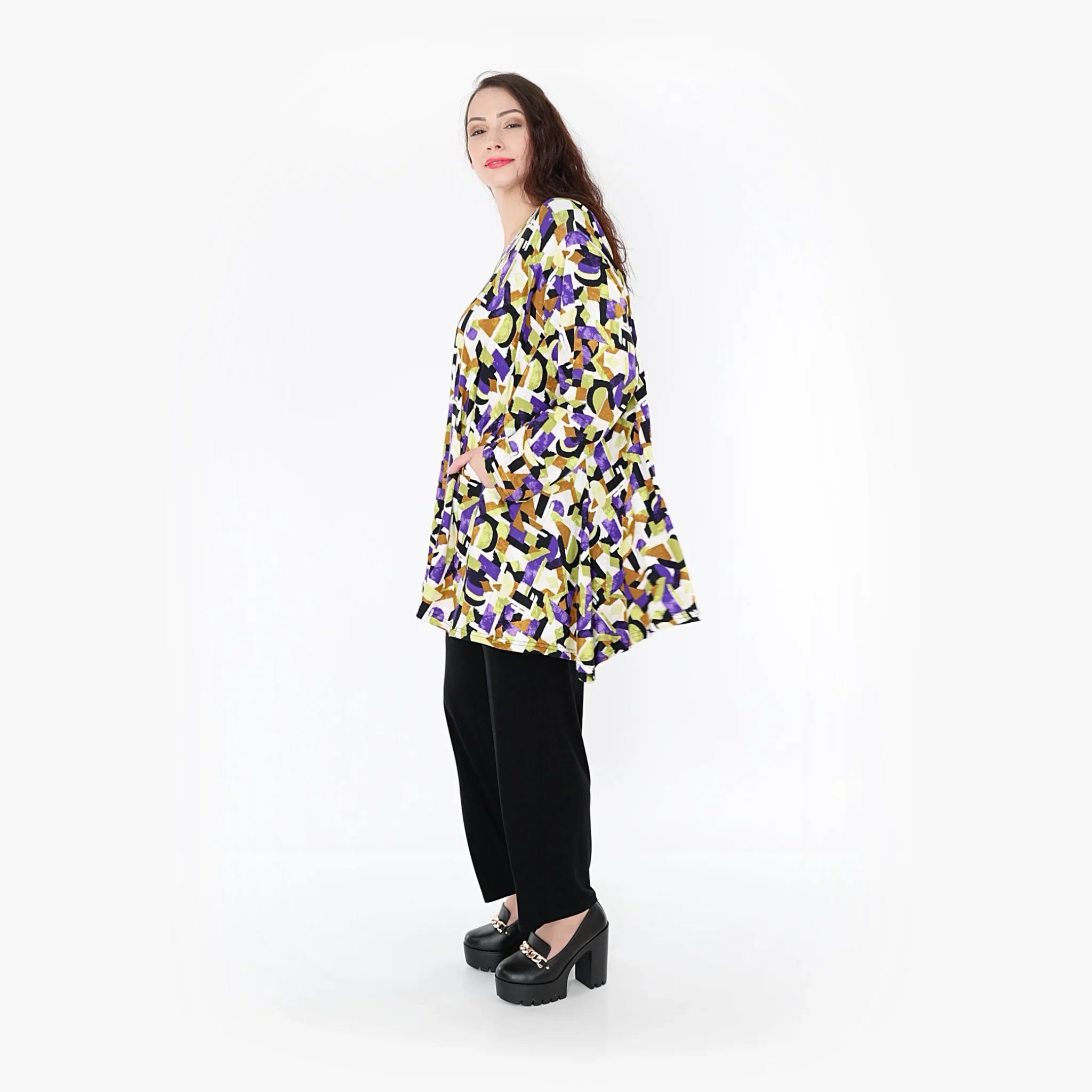 AKH Fashion Shirt 593 Adna, Violett/Lime/Schwarz