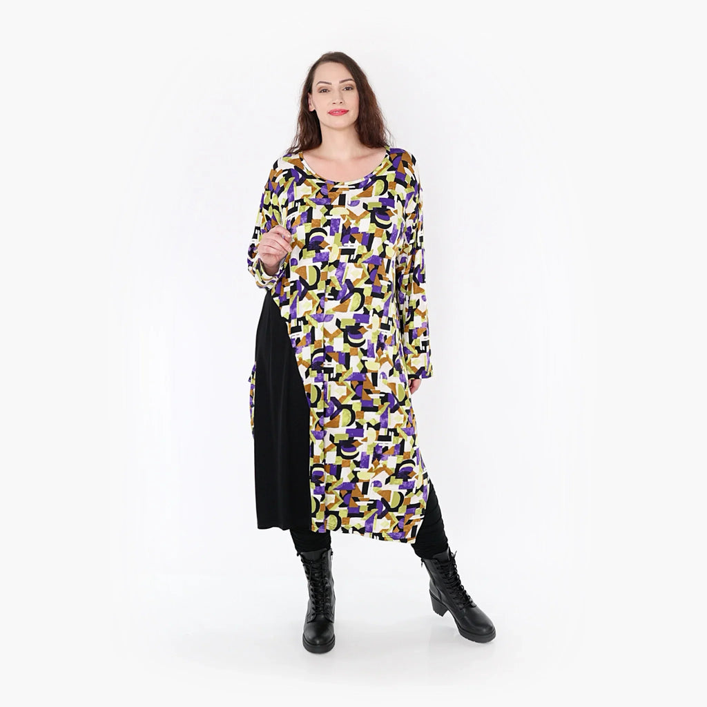 AKH Fashion Kleid 6980 Adna, Violett/Lime/Schwarz