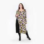 AKH Fashion Kleid 6980 Adna, Violett/Lime/Schwarz