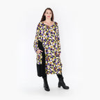 AKH Fashion Kleid 6980 Adna, Violett/Lime/Schwarz