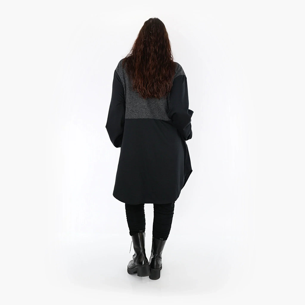AKH 6881 Blouse, Black-Dark Grey