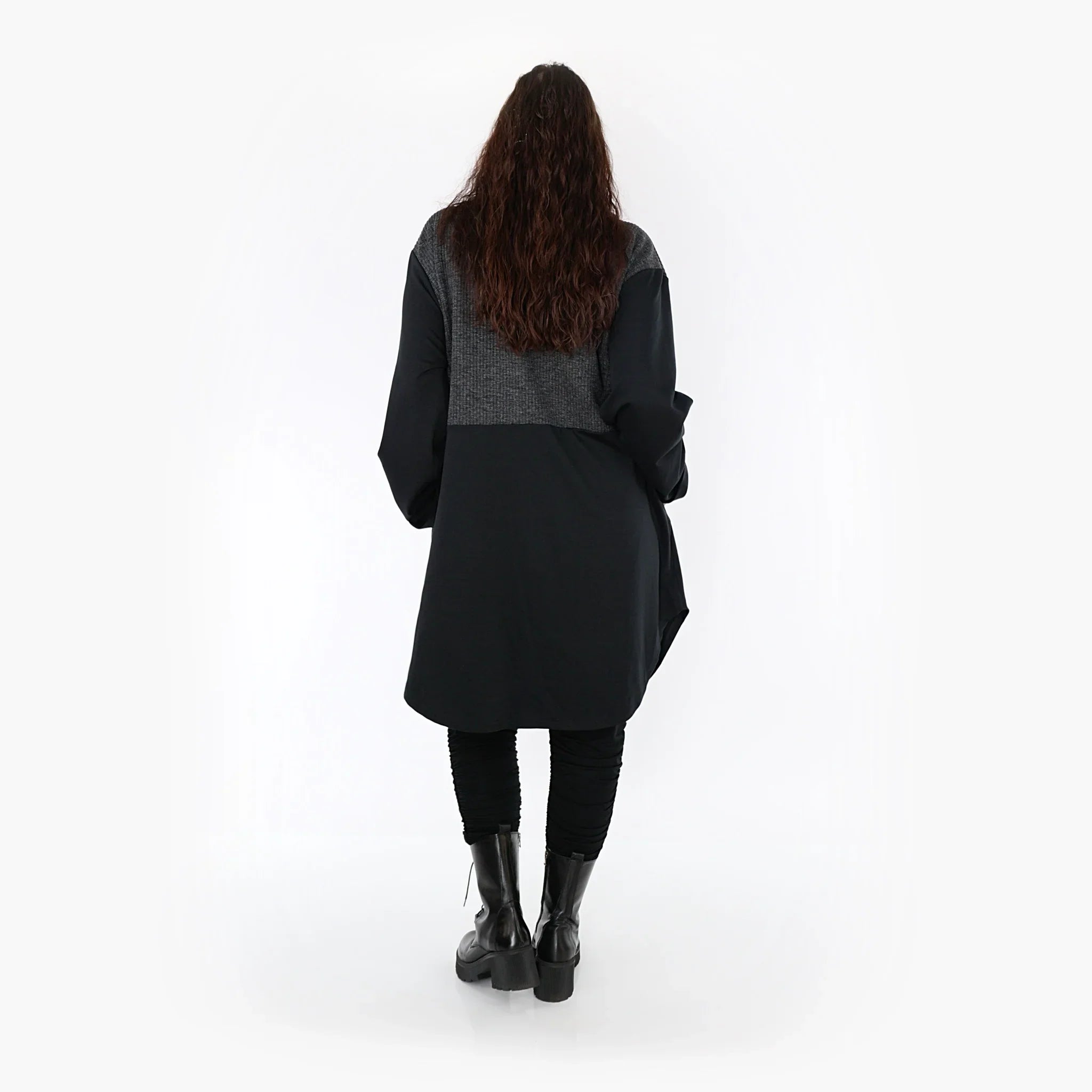 AKH 6881 Blouse, Black-Dark Grey