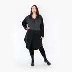 AKH 6881 Blouse, Black-Dark Grey