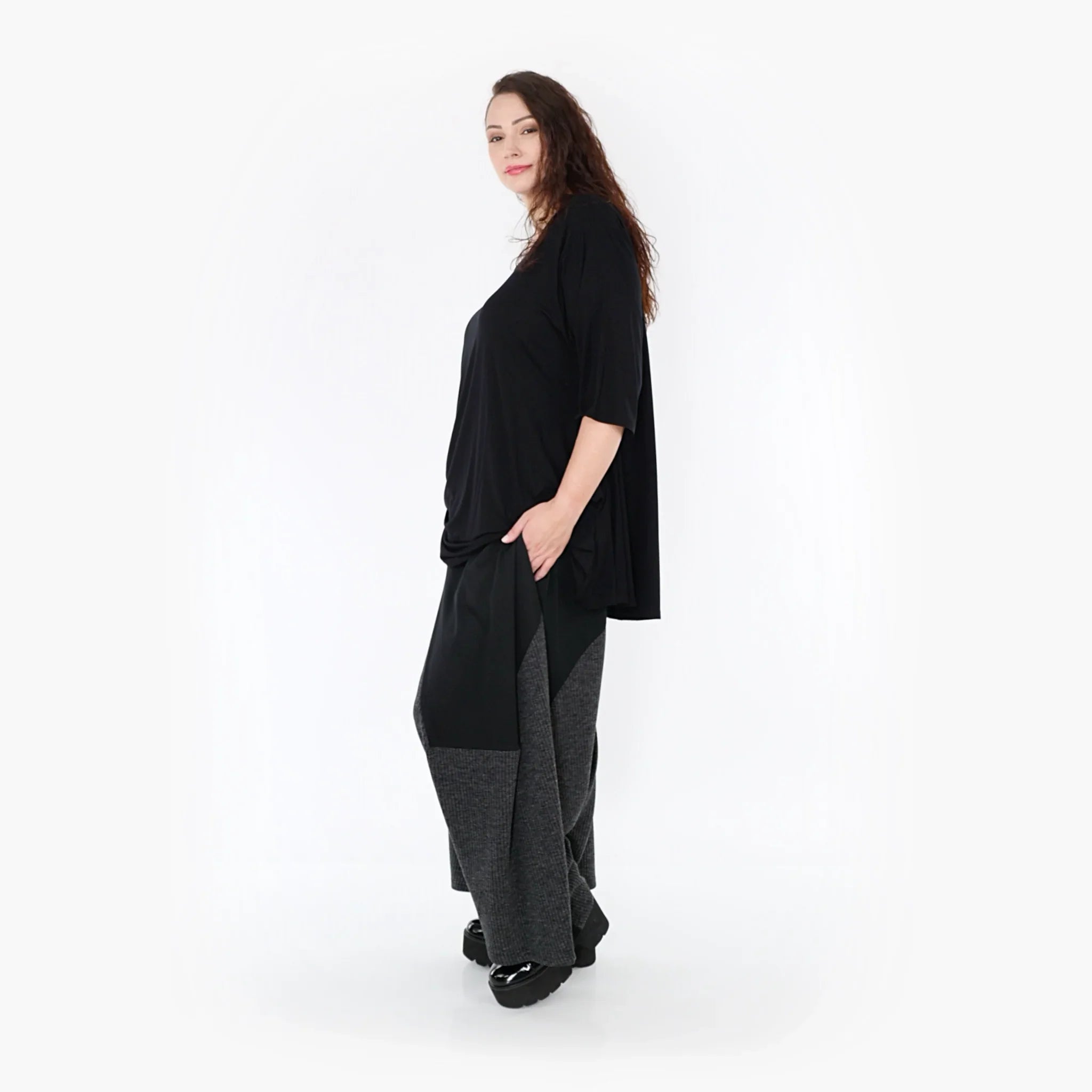 AKH Fashion Hose 6883 Femme, Schwarz/Dunkelgrau