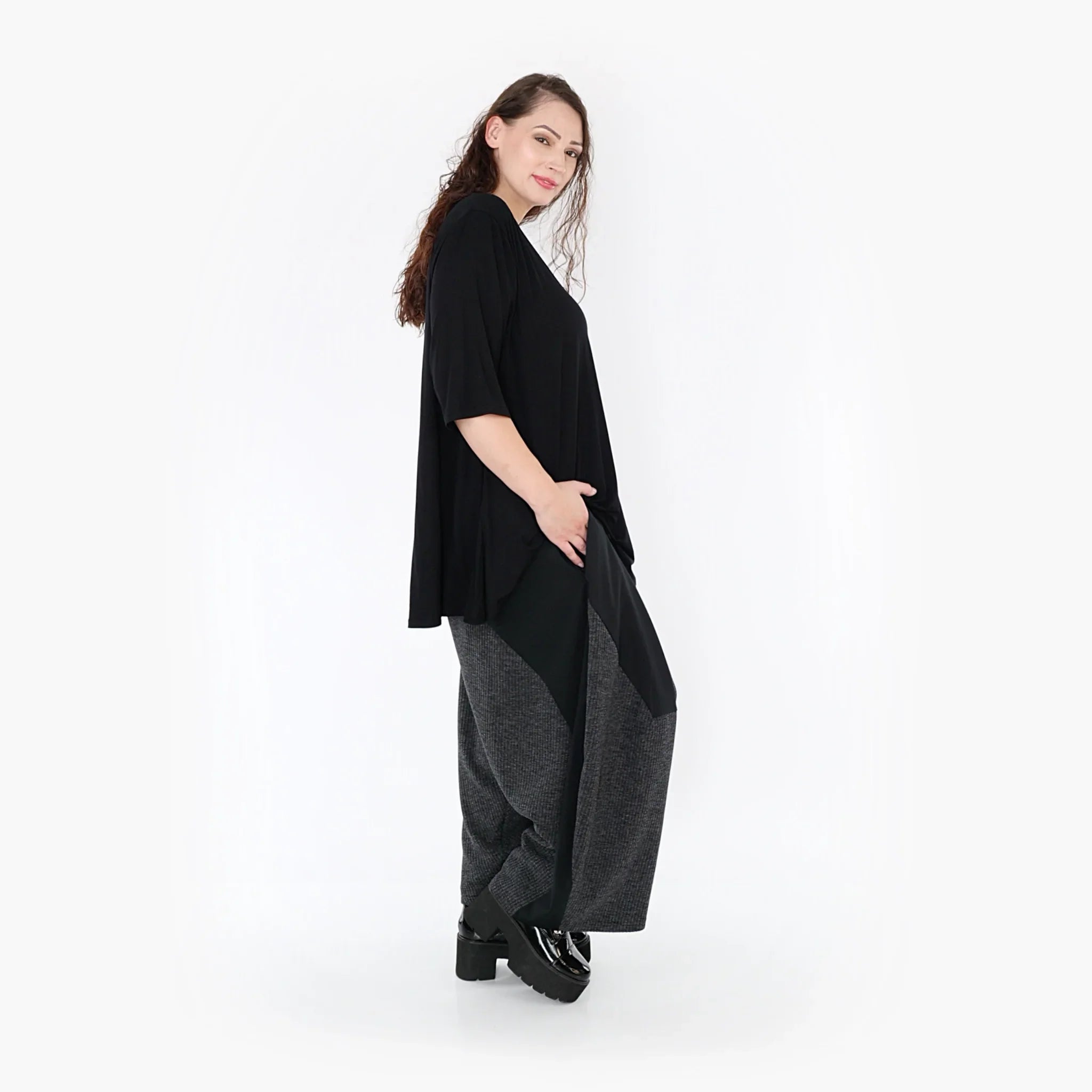 AKH Fashion Hose 6883 Femme, Schwarz/Dunkelgrau
