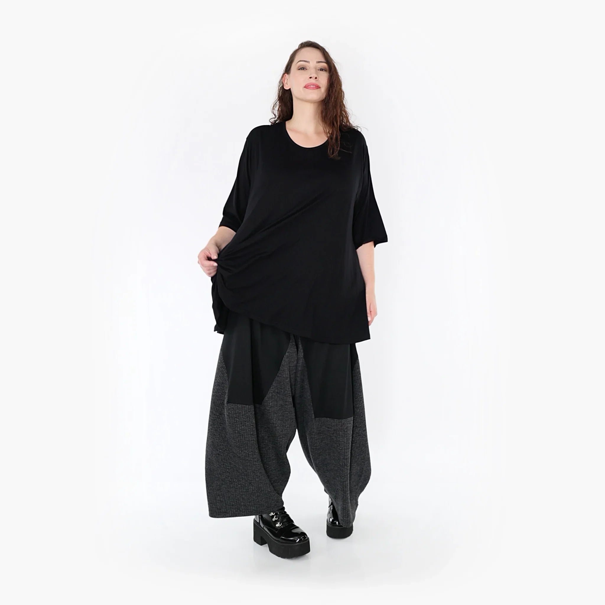 AKH Fashion Hose 6883 Femme, Schwarz/Dunkelgrau