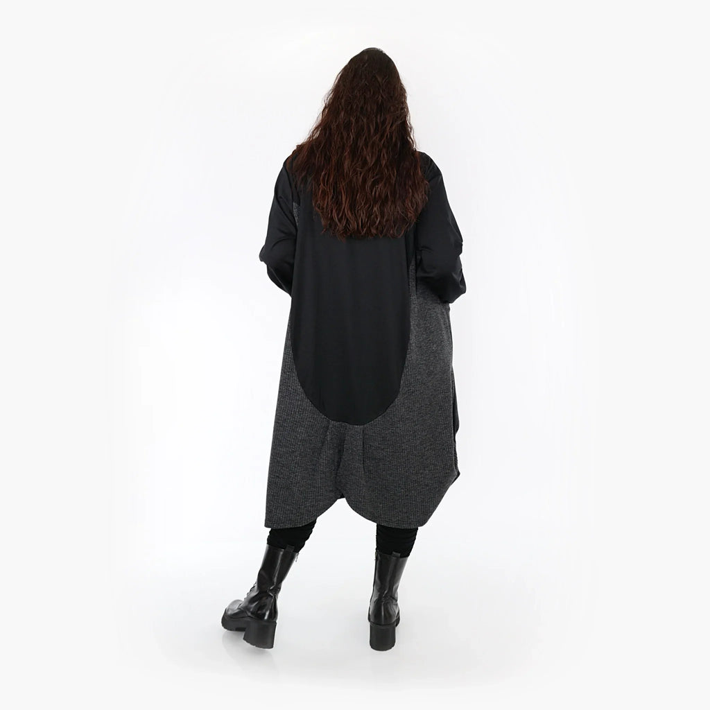 AKH Fashion Coat 6885 Women, Black/Dark Grey
