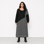AKH Fashion Kleid Warmy 2318 Schwarz/Weiß