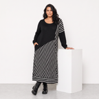AKH Fashion Kleid Warmy 2318 Schwarz/Weiß