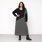 AKH Fashion Kleid Warmy 2318 Schwarz/Weiß