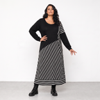 AKH Fashion Kleid Warmy 2318 Schwarz/Weiß