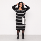 AKH Fashion Kleid Warmy 2328 Schwarz/Weiß