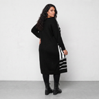 AKH Fashion Kleid Warmy 2328 Schwarz/Weiß