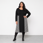 AKH Fashion Kleid Warmy 2333 Schwarz/Weiß