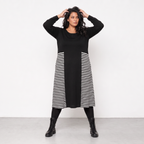 AKH Fashion Kleid Warmy 2333 Schwarz/Weiß