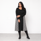 AKH Fashion Kleid Warmy 2333 Schwarz/Weiß