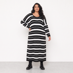 AKH Fashion Kleid Warmy 2337 Schwarz/Weiß