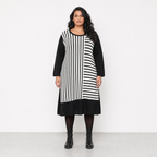 AKH Fashion Kleid Warmy 2346 Weiß/Schwarz