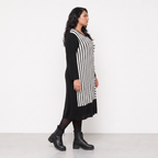 AKH Fashion Kleid Warmy 2346 Weiß/Schwarz
