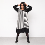 AKH Fashion Kleid Warmy 2346 Weiß/Schwarz