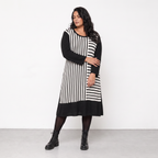 AKH Fashion Kleid Warmy 2346 Weiß/Schwarz