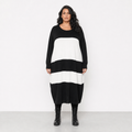 AKH Fashion Kleid Warmy 2402 Schwarz/Weiß