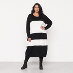 AKH Fashion Kleid Warmy 2402 Schwarz/Weiß