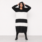 AKH Fashion Kleid Warmy 2402 Schwarz/Weiß