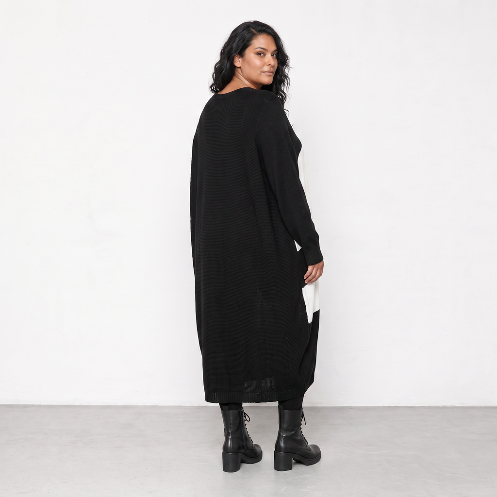 AKH Fashion Kleid Warmy 2402 Schwarz/Weiß