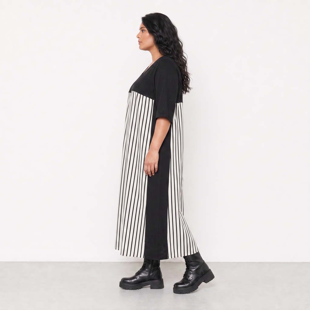AKH Fashion Kleid Warmy 2403 Schwarz/Weiß