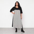 AKH Fashion Kleid Warmy 2403 Schwarz/Weiß