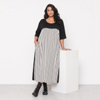 AKH Fashion Kleid Warmy 2403 Schwarz/Weiß