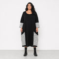 AKH Fashion Kleid Warmy 2405 Schwarz/Weiß