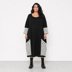 AKH Fashion Kleid Warmy 2405 Schwarz/Weiß