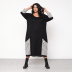 AKH Fashion Kleid Warmy 2405 Schwarz/Weiß