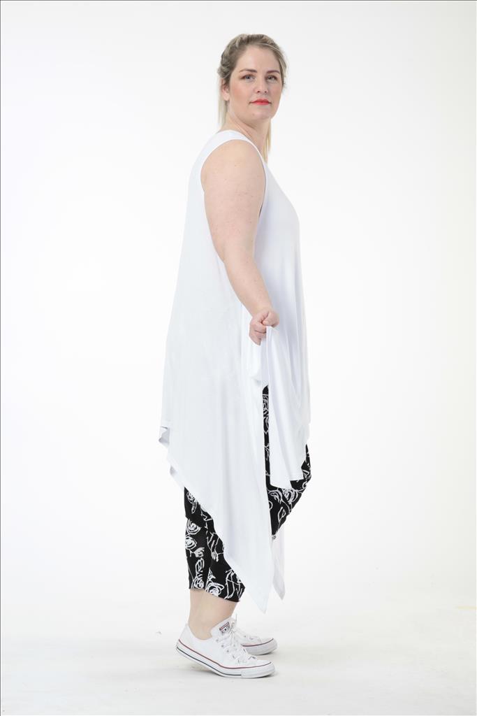 Alltags Kleid in A-Form aus feiner Jersey Qualität, Weiß Lagenlook Oversize Mode B2B Großhandel